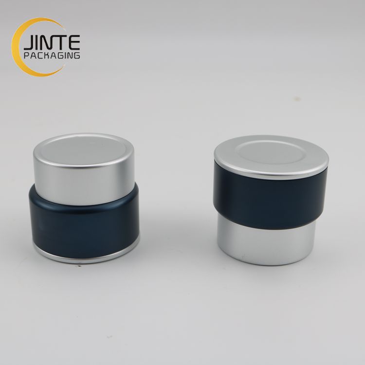 Cosmetic Aluminum Container Black Jar With PP Or Glass Jar Inside For Gift Packaging 5ml 10ml 30ml 50ml