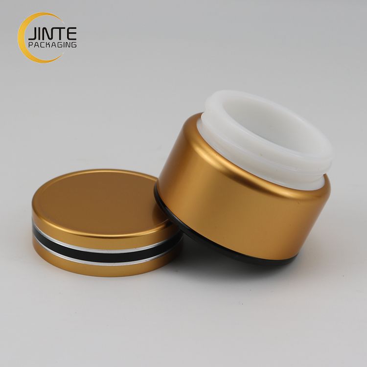 Cosmetic Aluminum Container Gold Skin Care Packaging Jar With PP Or Glass Jar Inside For Gift Packaging 5ml 10ml 30ml 50ml