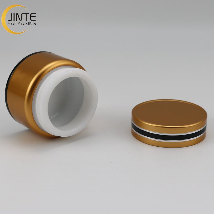 Cosmetic Aluminum Container Gold Skin Care Packaging Jar With PP Or Glass Jar Inside For Gift Packaging 5ml 10ml 30ml 50ml