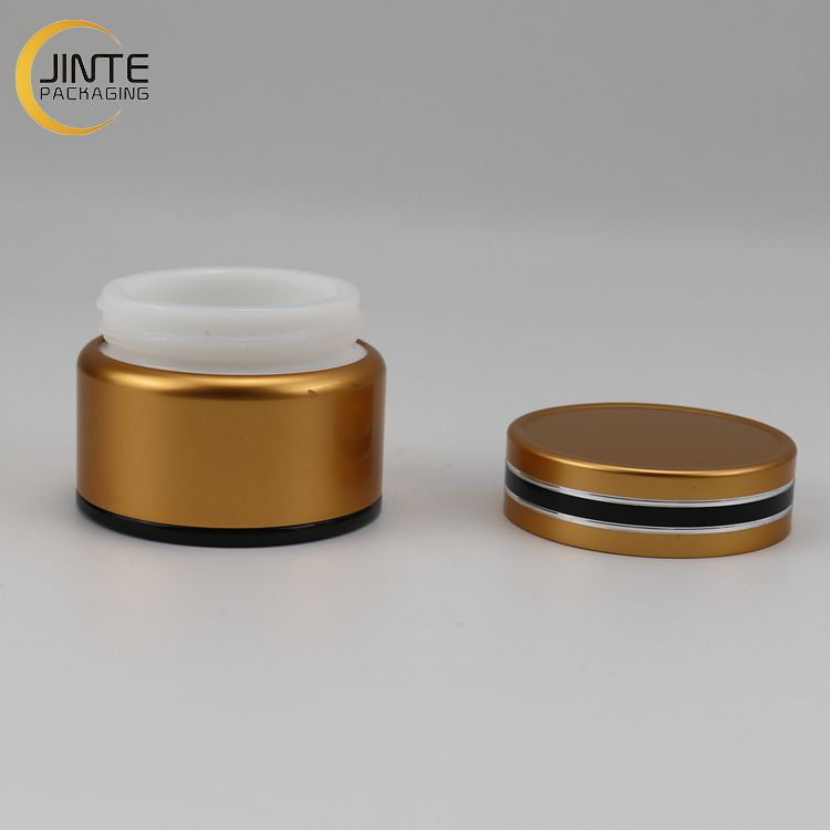 Cosmetic Aluminum Container Gold Skin Care Packaging Jar With PP Or Glass Jar Inside For Gift Packaging 5ml 10ml 30ml 50ml