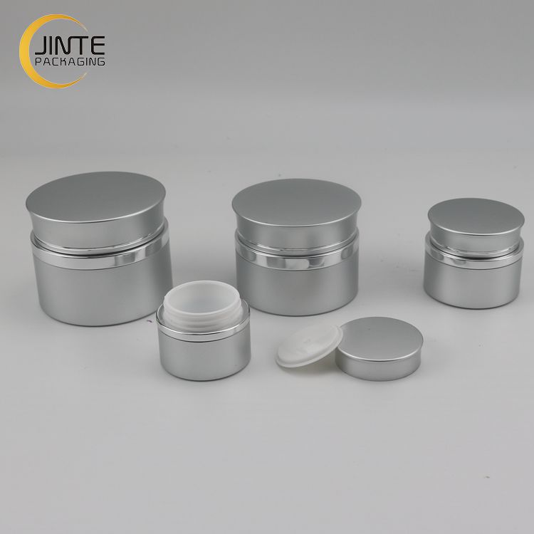 Cosmetic Aluminum Container Jar Packagingwith PP Or Glass Jar Inside For Nail Cream Gift Packaging