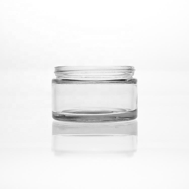 Cosmetic Container 200ml Round Cylinder Clear Empty Body Cream Glass Jar Wholesale