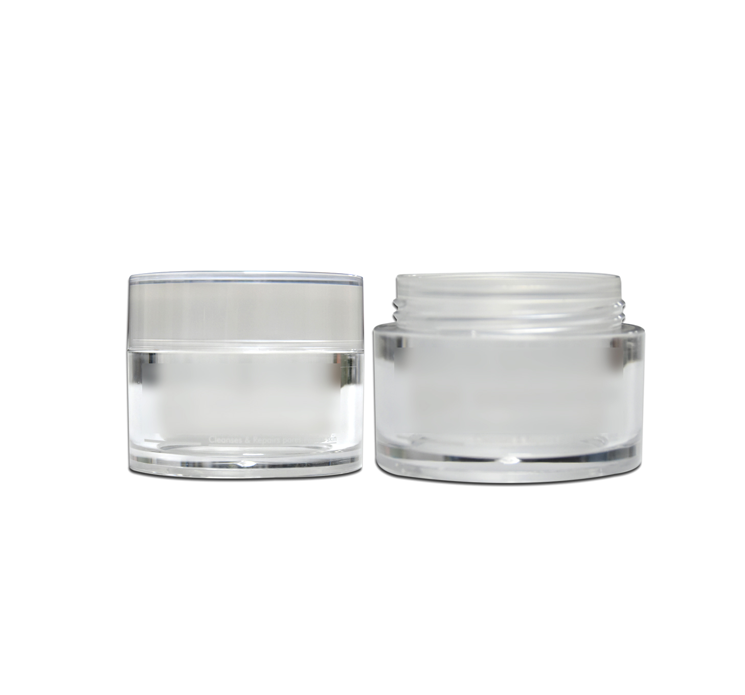 Cosmetic Container Manufacturer Empty White Double Wall Plastic Cosmetic Packaging Jar 50g