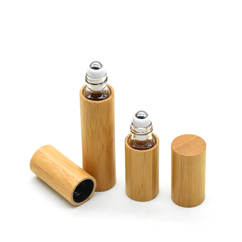 Cosmetic Containers 100% Organic Wood Bamboo Glass Jar/Bottle Cosmetic Packaging