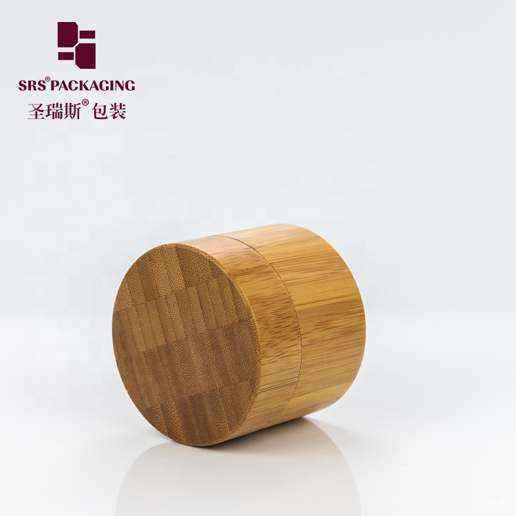 Cosmetic Containers 100g Cream Bamboo Jar Cosmetic With PP Inner Lid