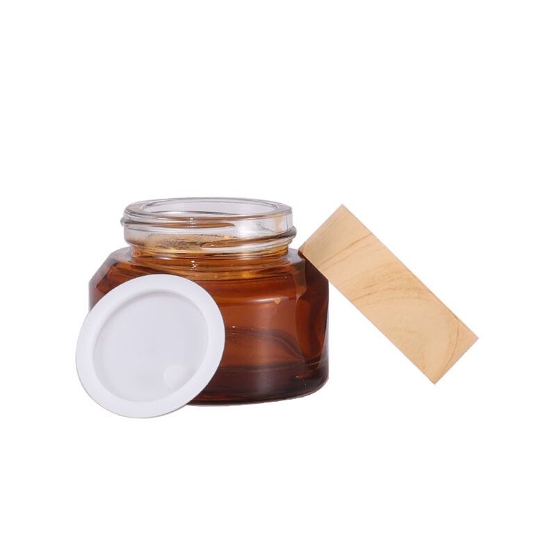 Cosmetic Containers 15g 30g 50g oblique shoulder bamboo Cream Jar