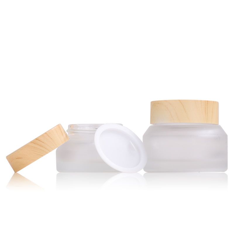 Cosmetic Containers 15g 30g 50g oblique shoulder bamboo Cream Jar