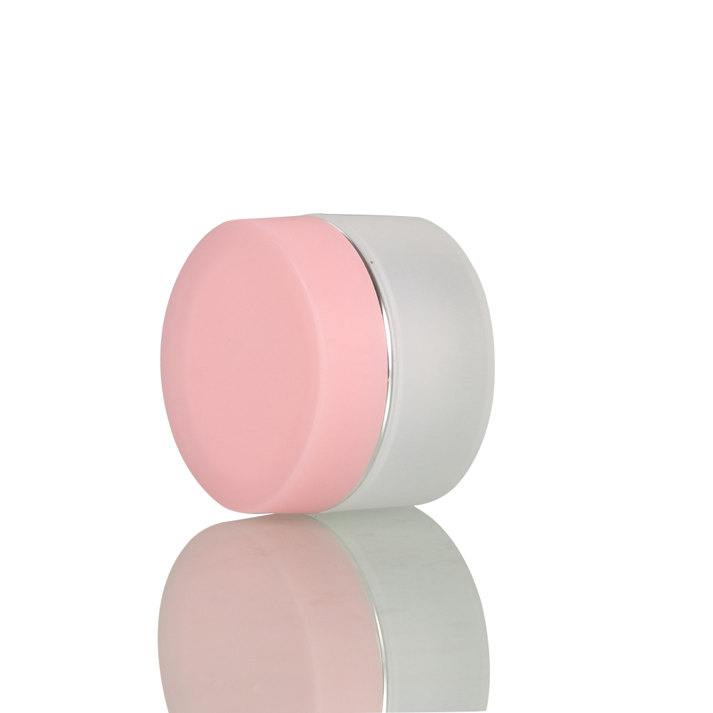 Cosmetic Containers 15g Frosted PP Clear Cream Jar with Sky Blue Lid