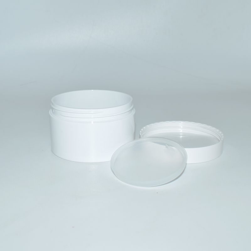 Cosmetic Cream Body Scrub Butter Double Wall PET 250 ml Scrub Reuseable Cosmetic Jar with private label