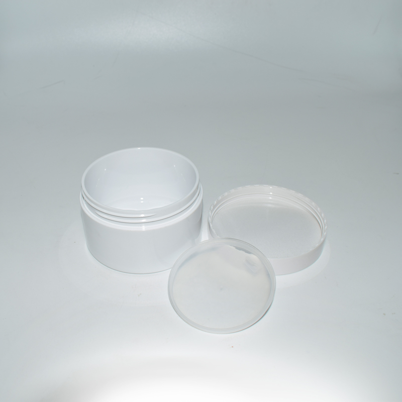 Cosmetic Cream Body Scrub Butter Double Wall PET 250 ml Scrub Reuseable Cosmetic Jar with private label