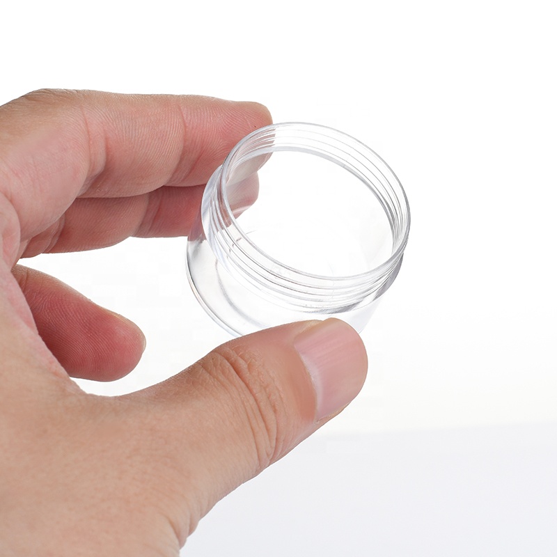 Cosmetic Cream Jar 10g 15g 20g Transparent PS Plastic Jar with Colored Screw Cap