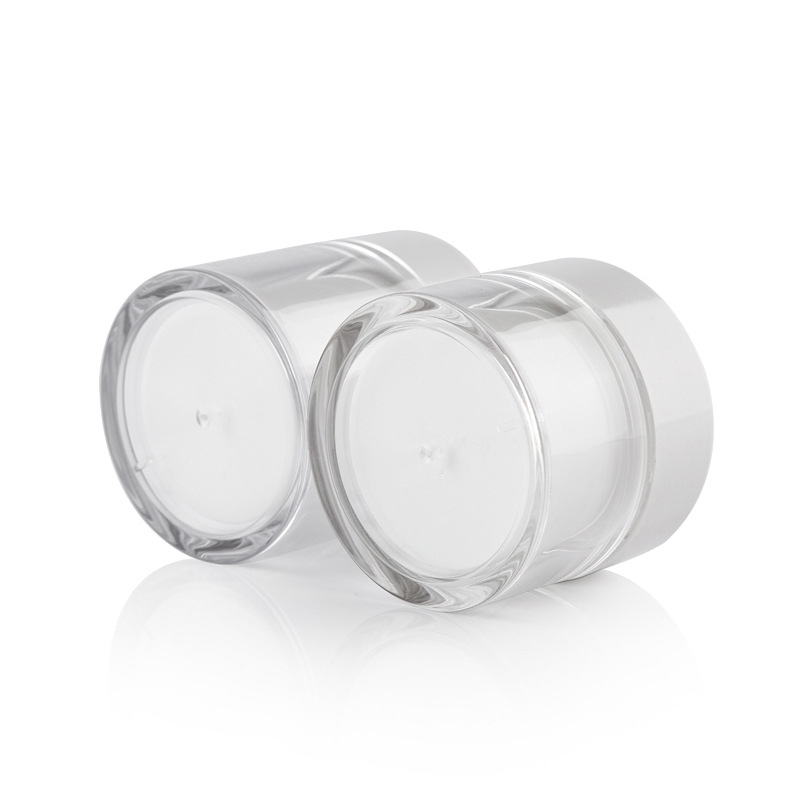 Cosmetic Cream Jar 20g 30g 50g Plastic Double Wall Face Cream Jars With Rose Lid