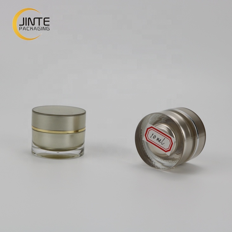 Cosmetic Cream Jar Acrylic Plastic Material Jar for UV Gel 10ml Double Wall