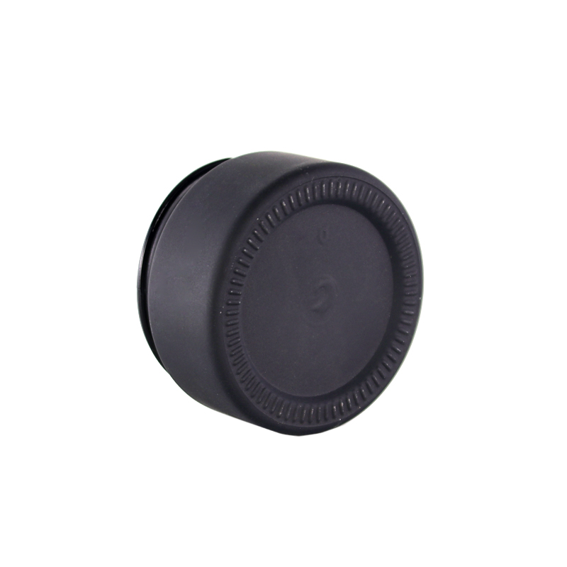 Cosmetic Cream Jar Frosted Matte Glass Black 40g Bamboo Plastic Screw Cap Round Shape Recyclable CN;JIA Wecome Provided Freely