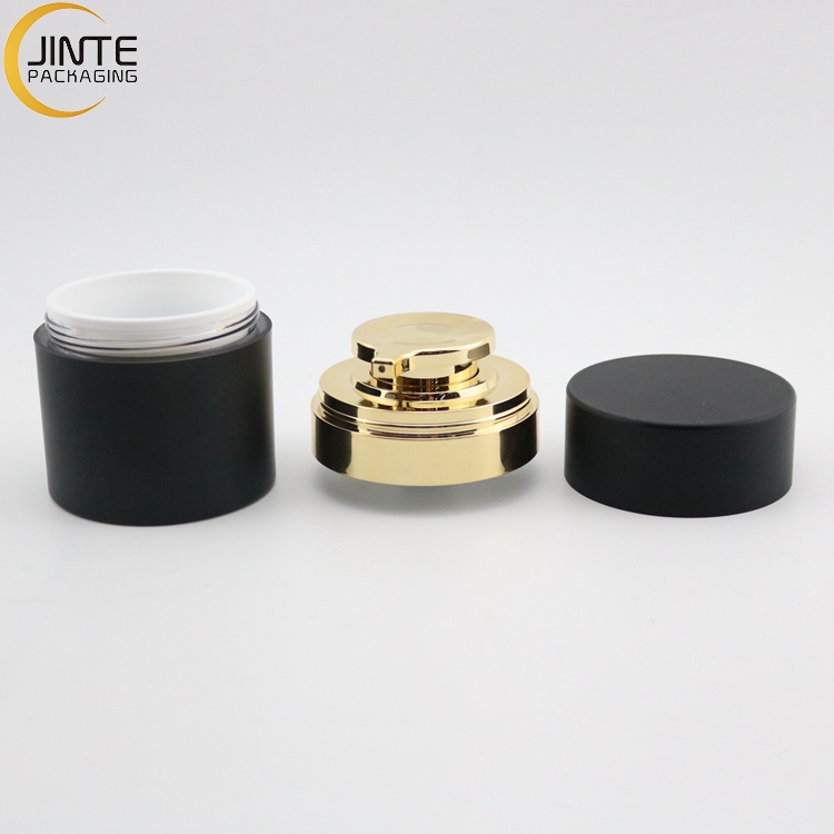 Cosmetic Cream Jars Packaging Black Airless Pump Bottle Jar Face Cream Container 30ml 50ml