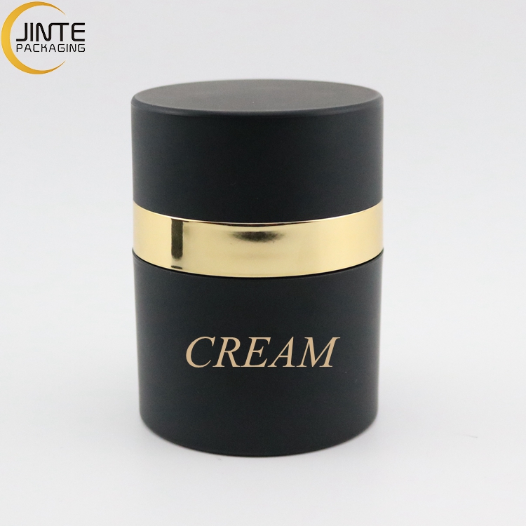 Cosmetic Cream Jars Packaging Black Airless Pump Bottle Jar Face Cream Container 30ml 50ml