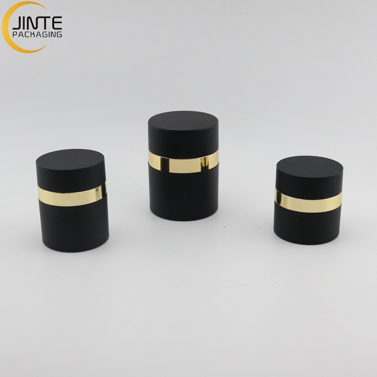 Cosmetic Cream Jars Packaging Black Airless Pump Bottle Jar Face Cream Container 30ml 50ml