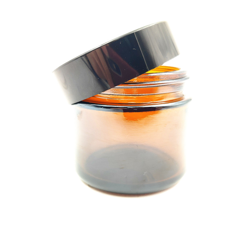 Cosmetic Cream Packaging Glass Jar Aluminum and Plastic Cap 10ml 20ml 30ml 50ml 100ml Amber body