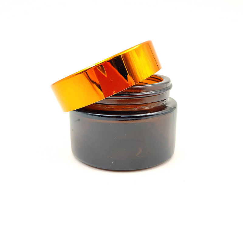 Cosmetic Cream Packaging Glass Jar Plastic Cap 10ml 20ml 30ml 50ml 100ml Amber Body