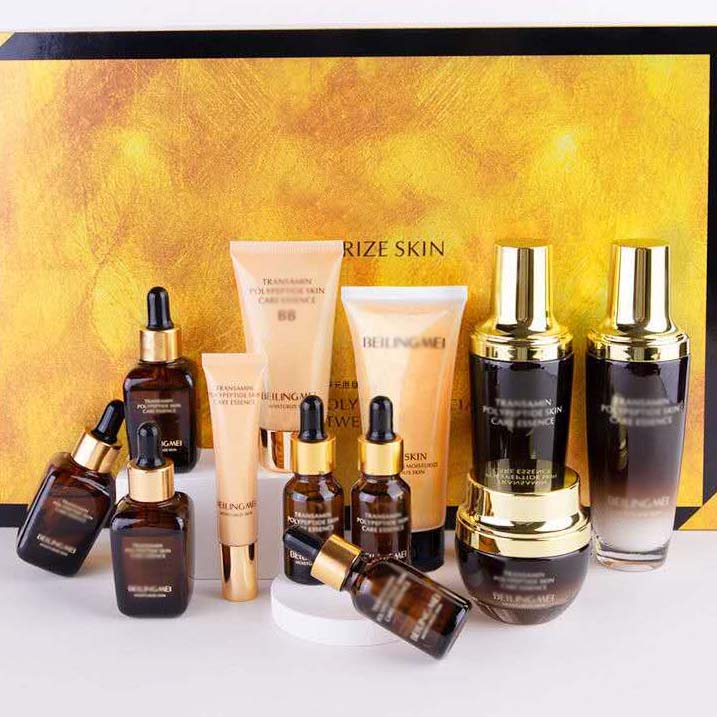 Cosmetic Customized Skincare Bottle Set Excellent Quality Latest Glass PUMP Sprayer Skin Care Cream Screen Printing