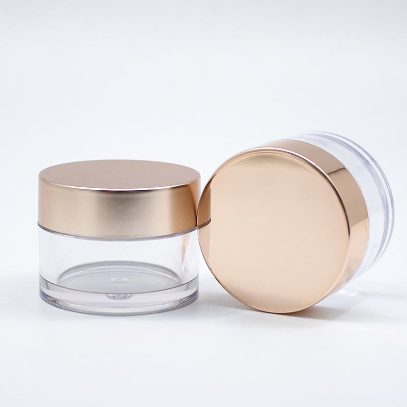 Cosmetic Empty Cream Packaging 1oz 1.7oz 3oz 5oz 6oz 8oz Body Lip Scrub PETG Frosted Cosmetics Jar with Shiny Rose Gold Cap