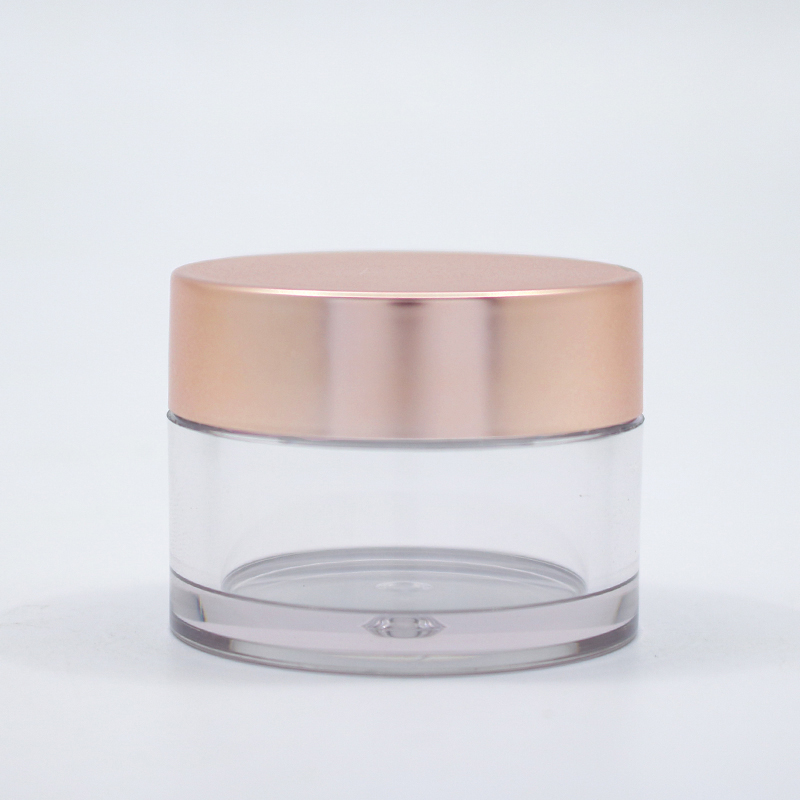Cosmetic Empty Cream Packaging 1oz 1.7oz 3oz 5oz 6oz 8oz Body Lip Scrub PETG Frosted Cosmetics Jar with Shiny Rose Gold Cap