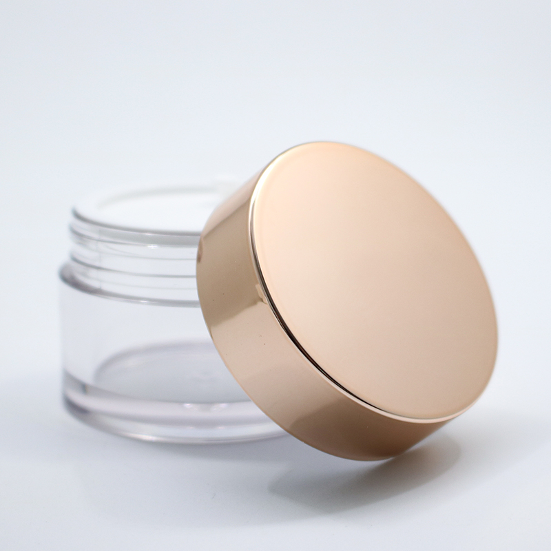 Cosmetic Empty Cream Packaging 1oz 1.7oz 3oz 5oz 6oz 8oz Body Lip Scrub PETG Frosted Cosmetics Jar with Shiny Rose Gold Cap