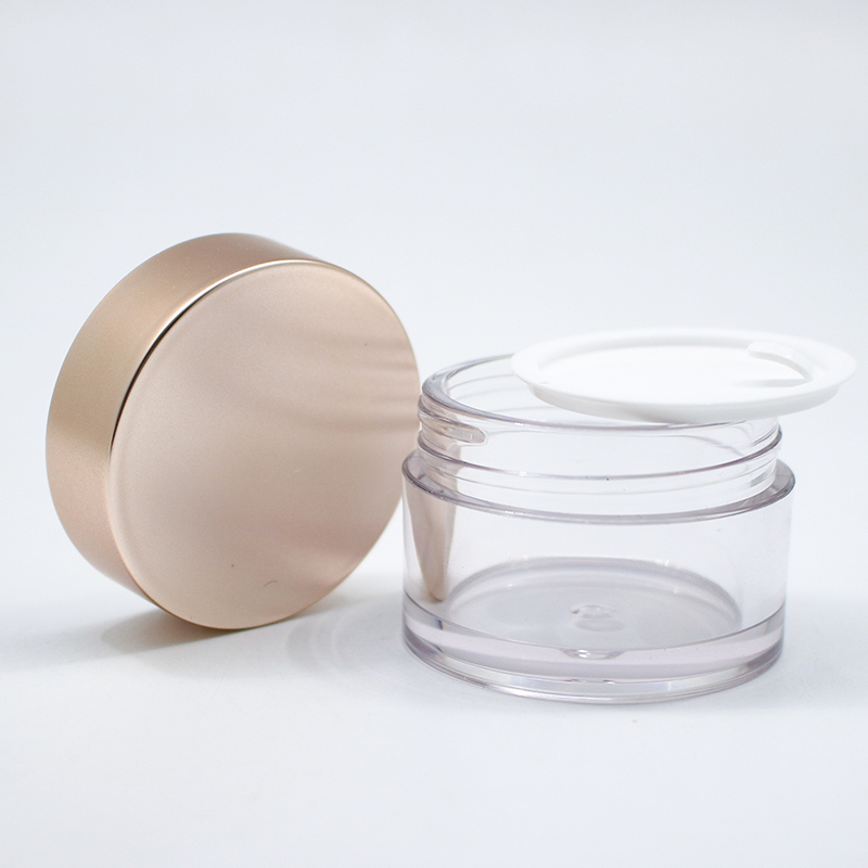 Cosmetic Empty Cream Packaging 1oz 1.7oz 3oz 5oz 6oz 8oz Body Lip Scrub PETG Frosted Cosmetics Jar with Shiny Rose Gold Cap