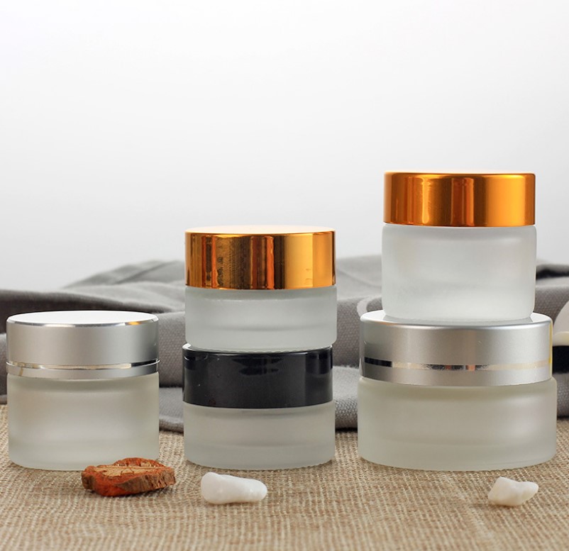 Cosmetic Empty Cream Packaging 1oz 2oz 3oz 4oz 5oz 6oz 8oz Body Lip Scrub Frosted Cosmetics Jar with Shiny Rose Gold Cap