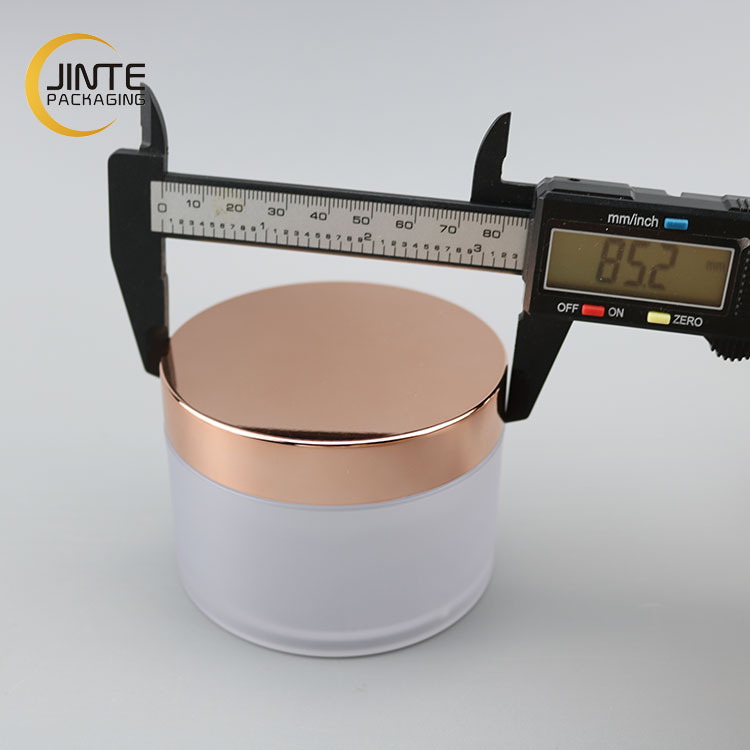 Cosmetic Empty Cream Packaging 30g 50g 100g Body Lip Scrub PETG Jar, Frosted Cometic Jars with Gold Cap
