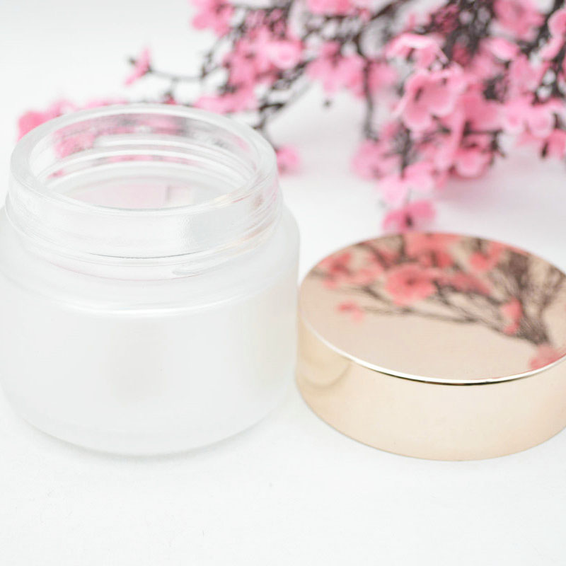 Cosmetic Empty Cream Packaging 4oz Body Lip Scrub Frosted Cosmetics Jar with Shiny Rose Gold Cap