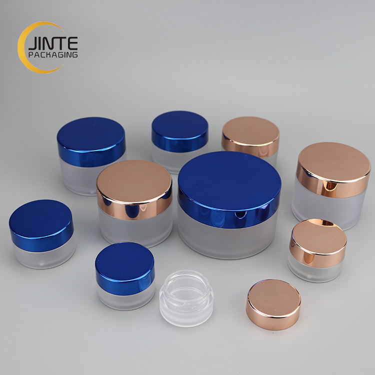 Cosmetic Empty Cream Packaging Acrylic Powder 50g Body Lip Scrub PETG Jar Frosted Cometic Jar with Shiny Lid