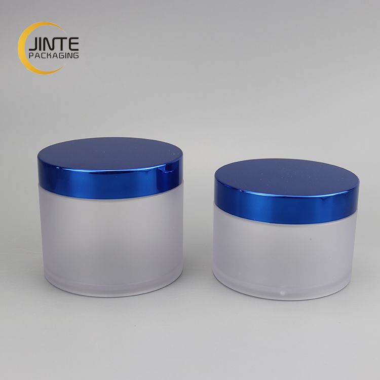 Cosmetic Empty Cream Packaging Acrylic Powder 50g Body Lip Scrub PETG Jar Frosted Cometic Jar with Shiny Lid