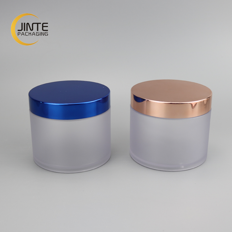 Cosmetic Empty Cream Packaging Acrylic Powder 50g Body Lip Scrub PETG Jar Frosted Cometic Jar with Shiny Lid
