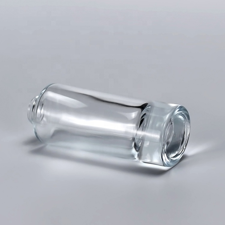 Cosmetic Flat Shoulder Frosted 30Ml Glass Bottle With Pump Or Dropper Cap