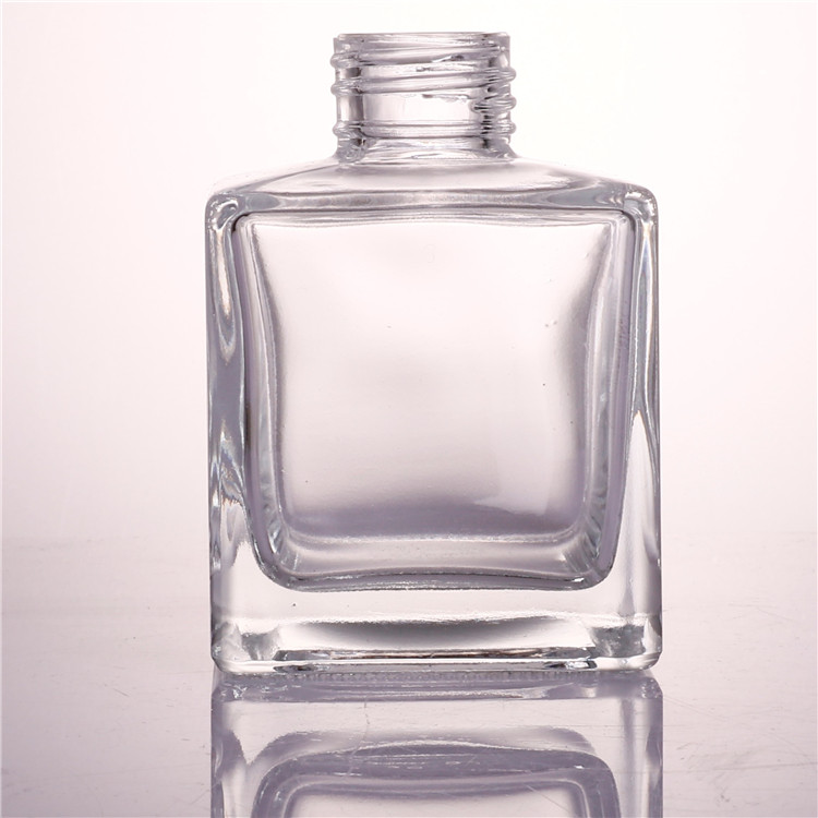 Cosmetic Flat sSquare 50ml 100ml refillable glass perfume spray bottle