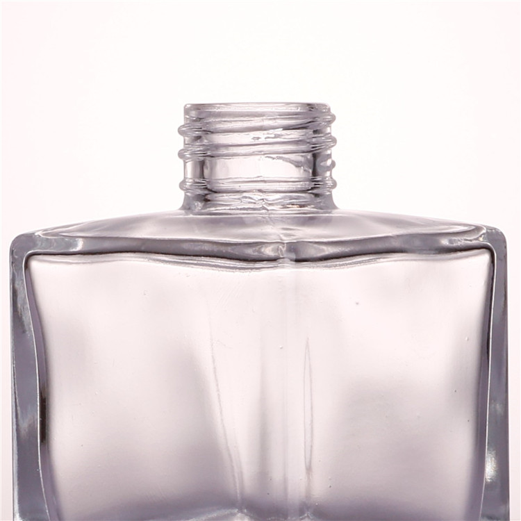 Cosmetic Flat sSquare 50ml 100ml refillable glass perfume spray bottle