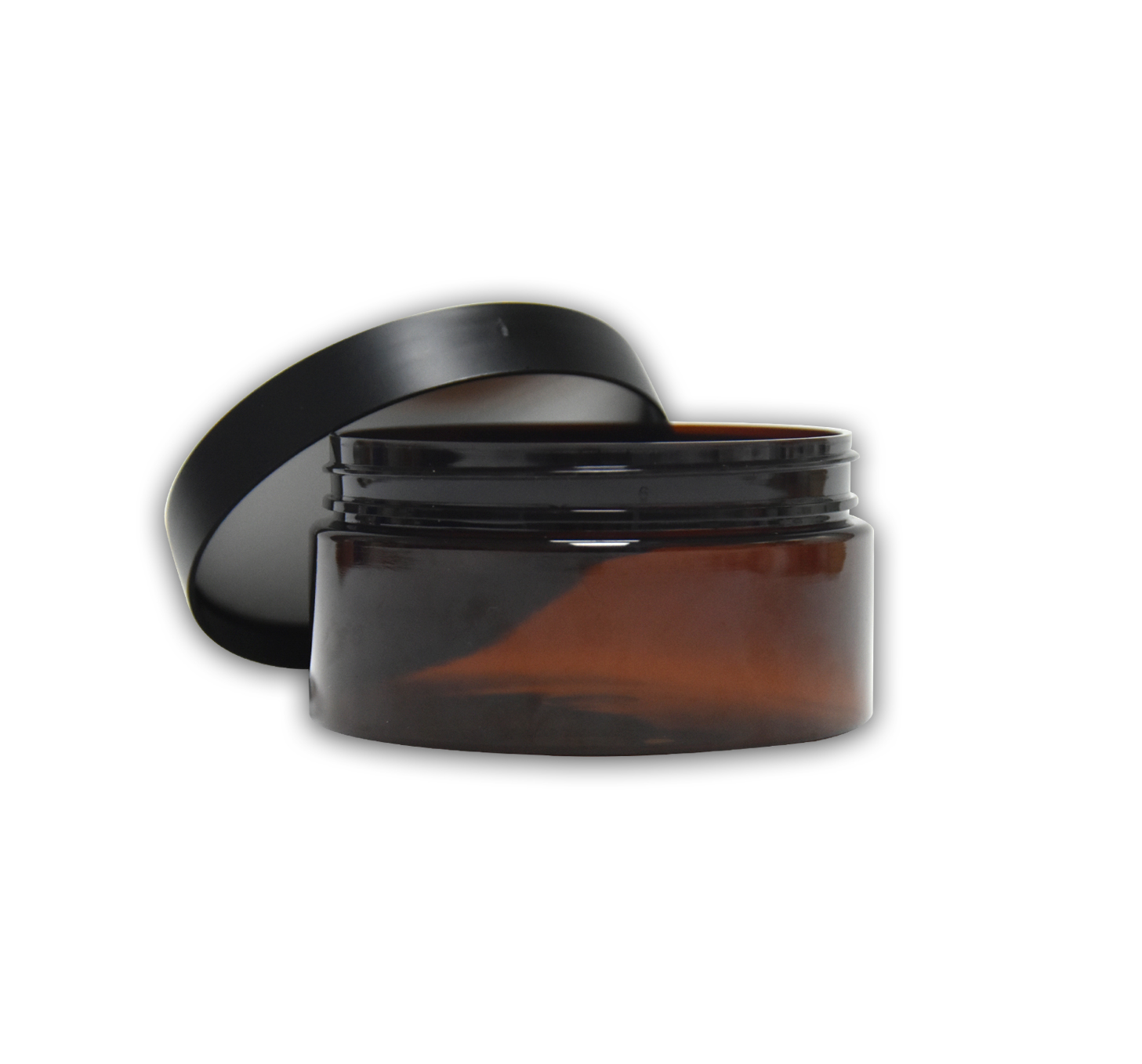 Cosmetic Free Samples 200g Plastic Round Shape Amber Cream Jar With Lid