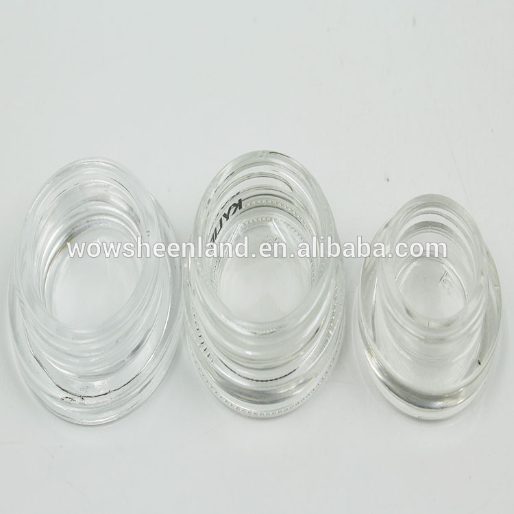 Cosmetic Glass Containers Thicker Bottom Empty Eye Cream Jar With Colors ABS Plastic Lid