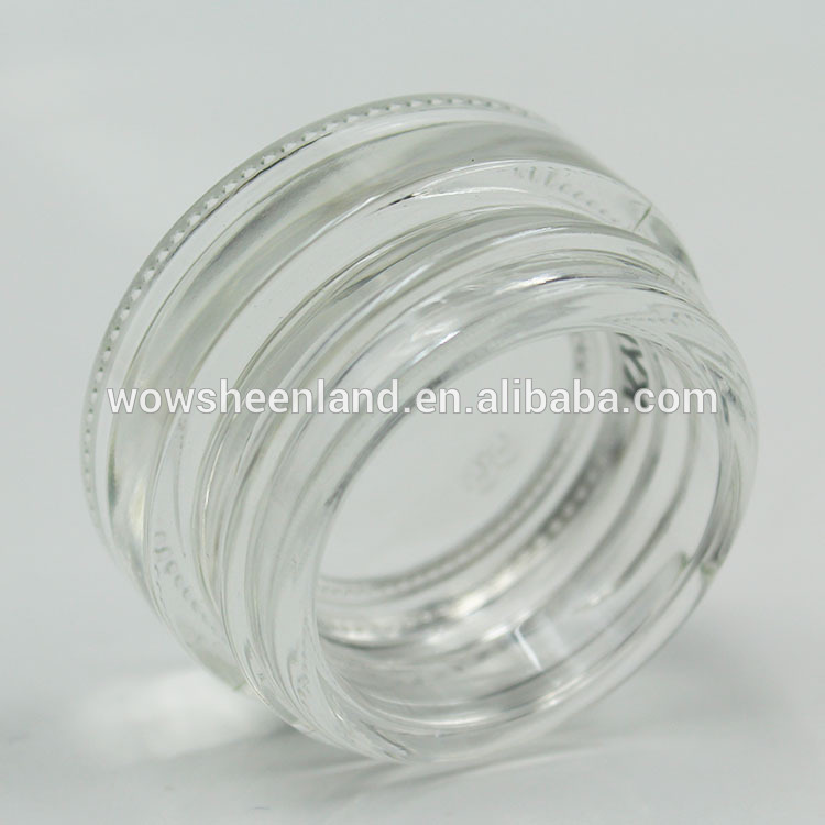 Cosmetic Glass Containers Thicker Bottom Empty Eye Cream Jar With Colors ABS Plastic Lid