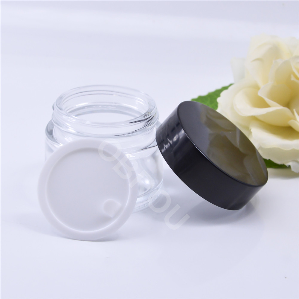Cosmetic Glass Jar 5g 10g 15g 20g 25g Clear Small Glass Cream Jars 30g 50g 60g 100g Glass Jar Wholesale