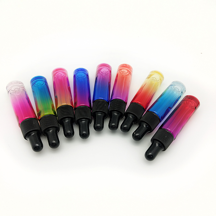 Cosmetic Gradient Glass Spray Dropper Bottle Container High Quality 10ml Essential Oil Personal Care Acid Etch