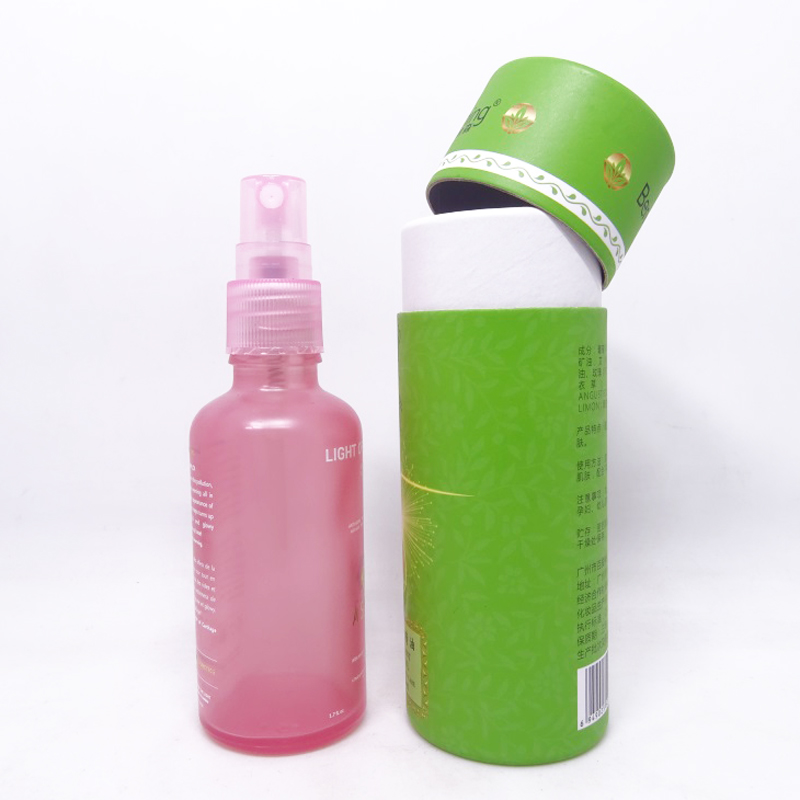 Cosmetic Hair Oil Packaging Pink Glass Dropper Bottle With Bamboo Lid