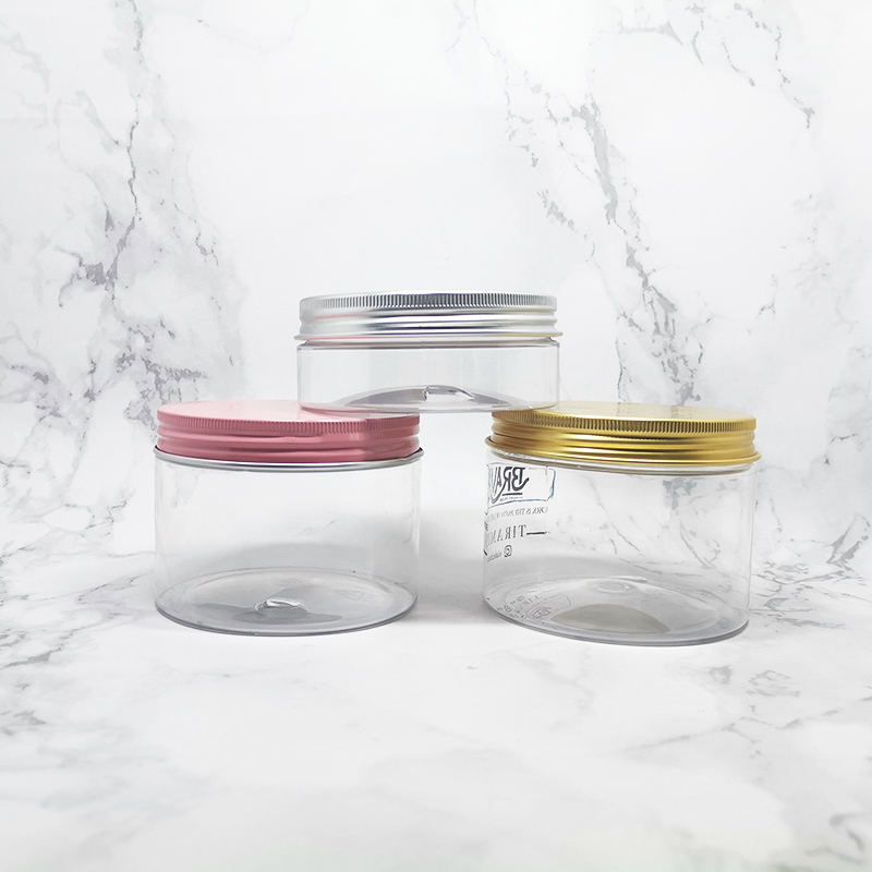 Cosmetic Hair gel container 100ml 120ml 150ml 200ml 250ml 300ml clear plastic pet jar with gold lid