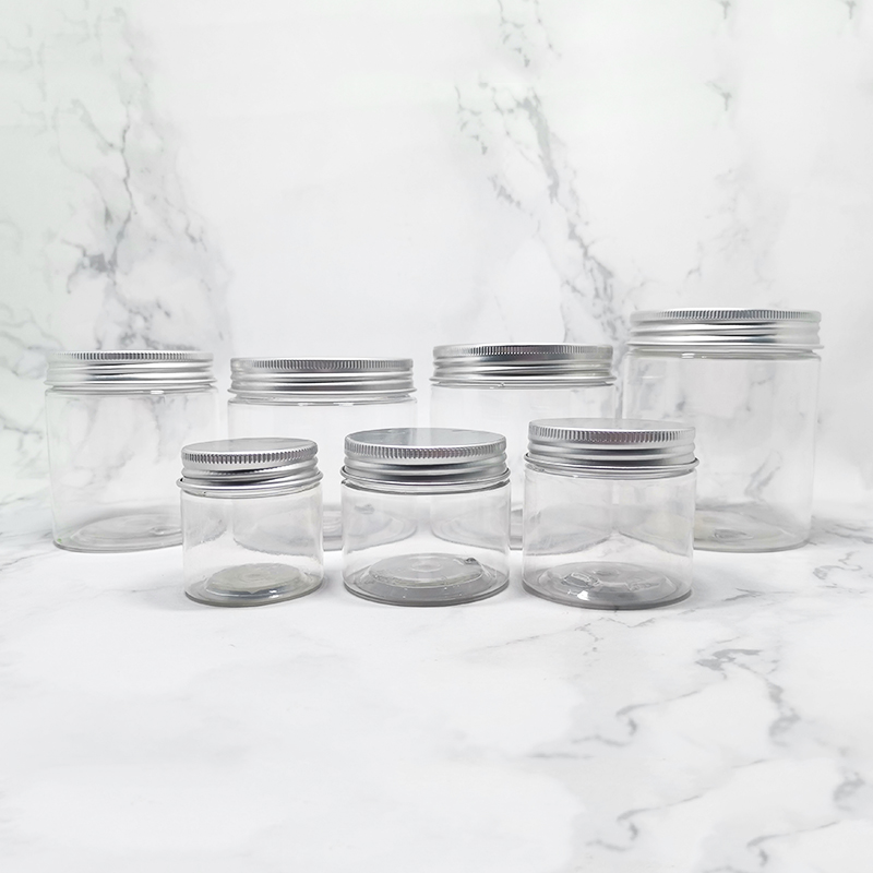 Cosmetic Hair gel container 100ml 120ml 150ml 200ml 250ml 300ml clear plastic pet jar with gold lid