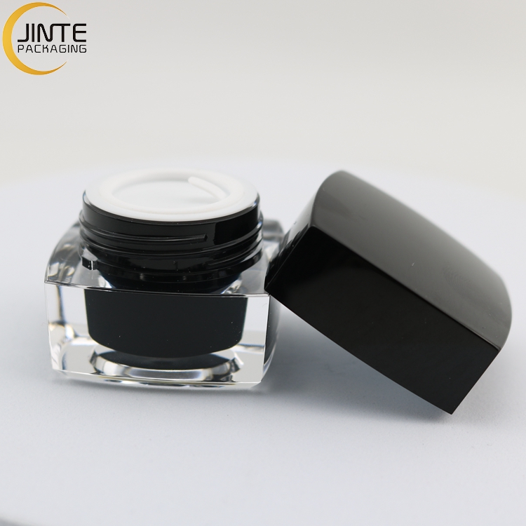 Cosmetic Jar Face Cream Jar Acrylic Cream Jars Packaging Square Bottles Nail Gel Container 5ml 15ml 30ml 50ml