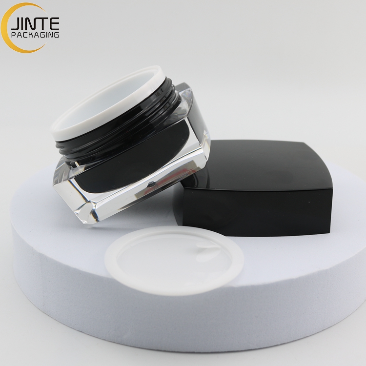 Cosmetic Jar Face Cream Jar Acrylic Cream Jars Packaging Square Bottles Nail Gel Container 5ml 15ml 30ml 50ml