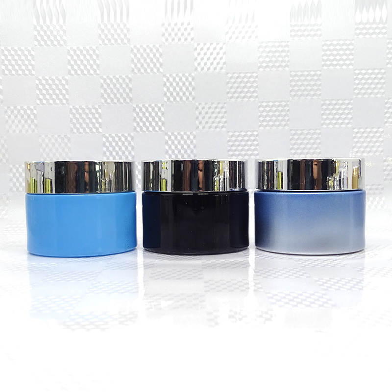 Cosmetic Jar Pots De Creme Cosmetique 50ml Glass Aluminum Lid Luxury Skin Care Cream