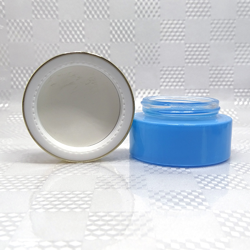 Cosmetic Jar Pots De Creme Cosmetique 50ml Glass Aluminum Lid Luxury Skin Care Cream