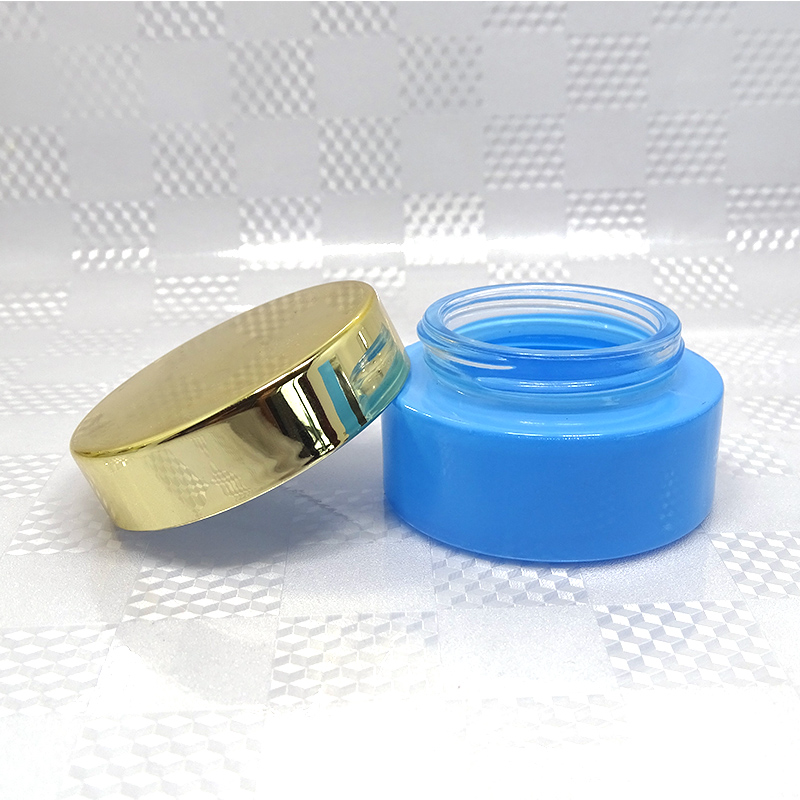 Cosmetic Jar Pots De Creme Cosmetique 50ml Glass Aluminum Lid Luxury Skin Care Cream